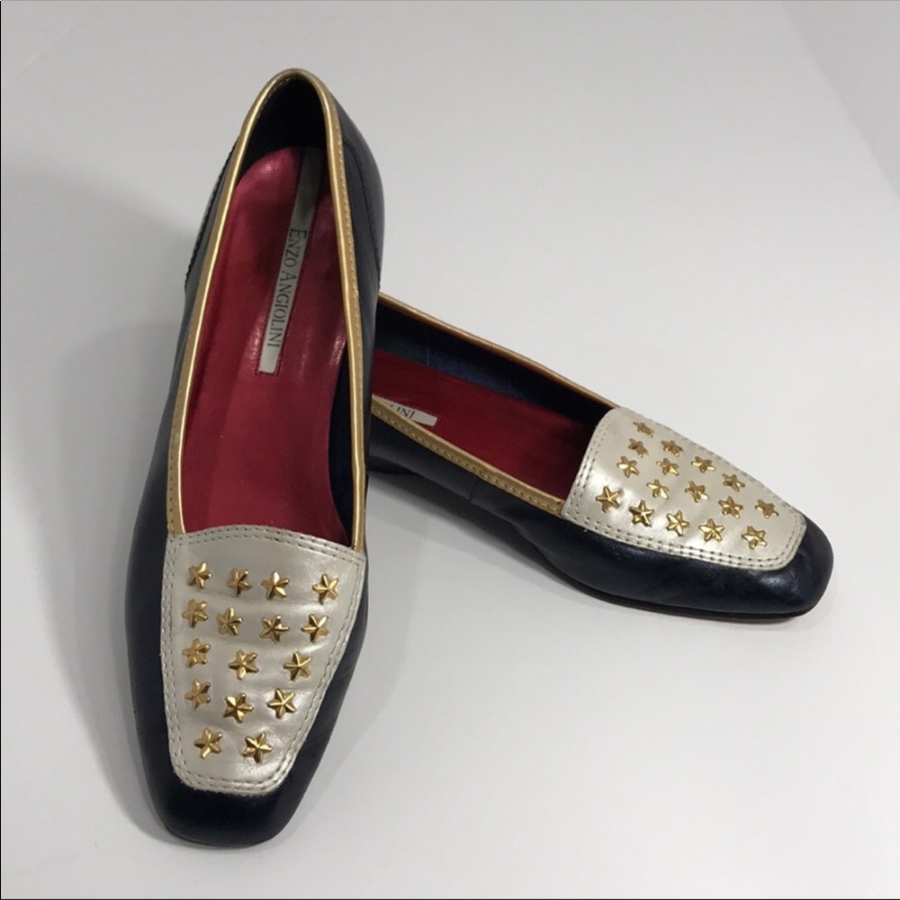 Enzo Angiolini Ealamel star studded leather flats